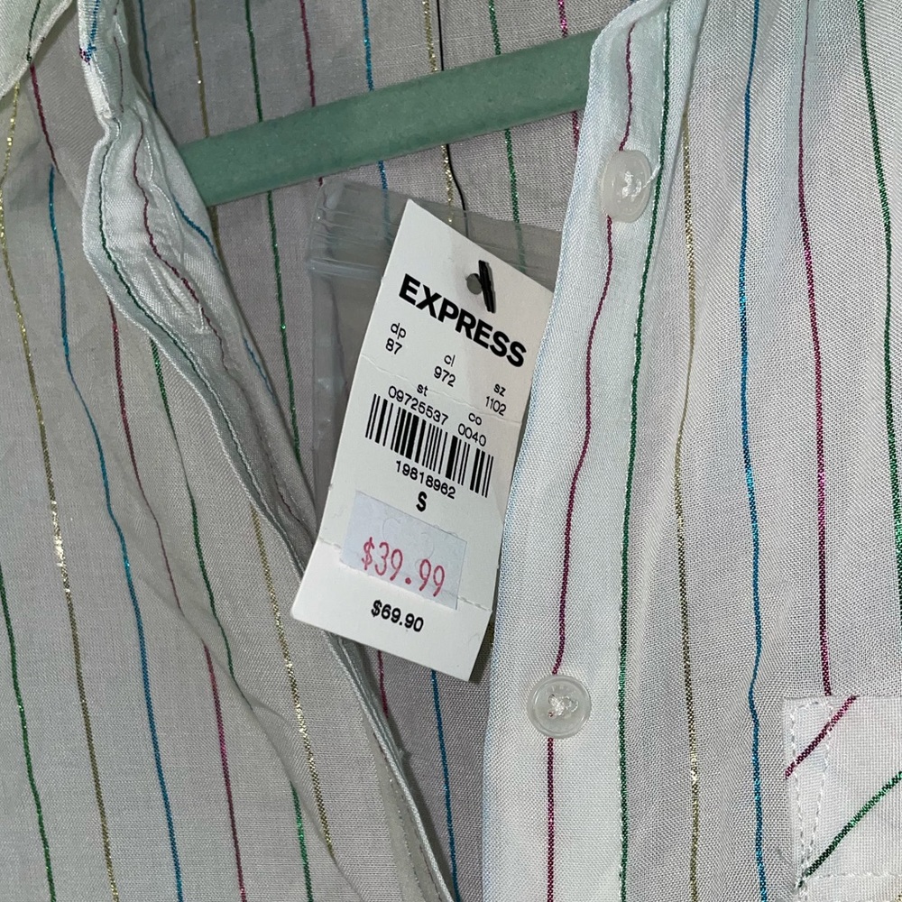 Express Button Down striped cover up - Picture 4 of 5